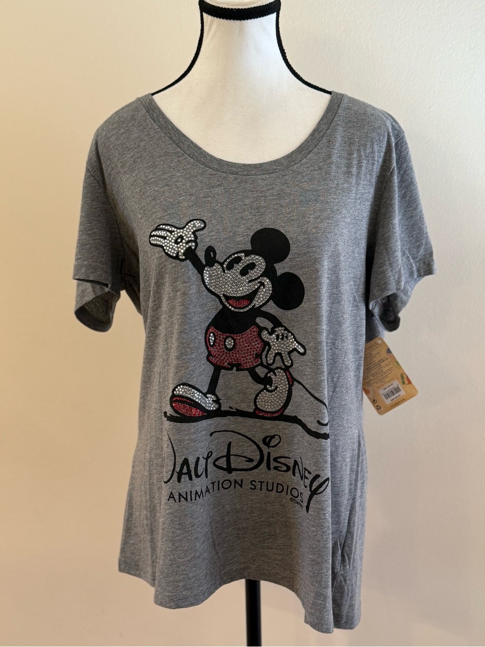 Disney Gray Mickey Mouse Sequin Graphic Tee size XL
